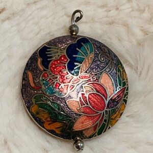 Cloisonné Vintage Colorful Floral Pendant